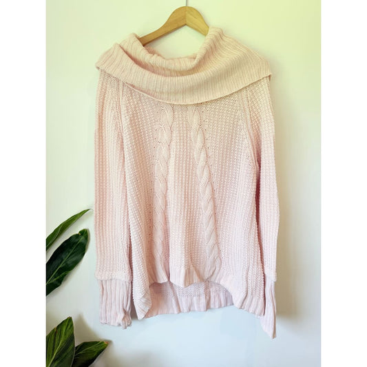 Zest pale pink cable knit cowl neck sweater – size s | cosy relaxed fit - sweaters condition: used - top women’s apparel