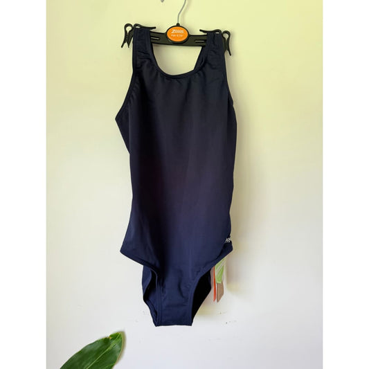 Zoggs size 8 cottesloe sportsback girls swimsuit – navy | durable & comfy for lessons or play - one-piece swimsuits